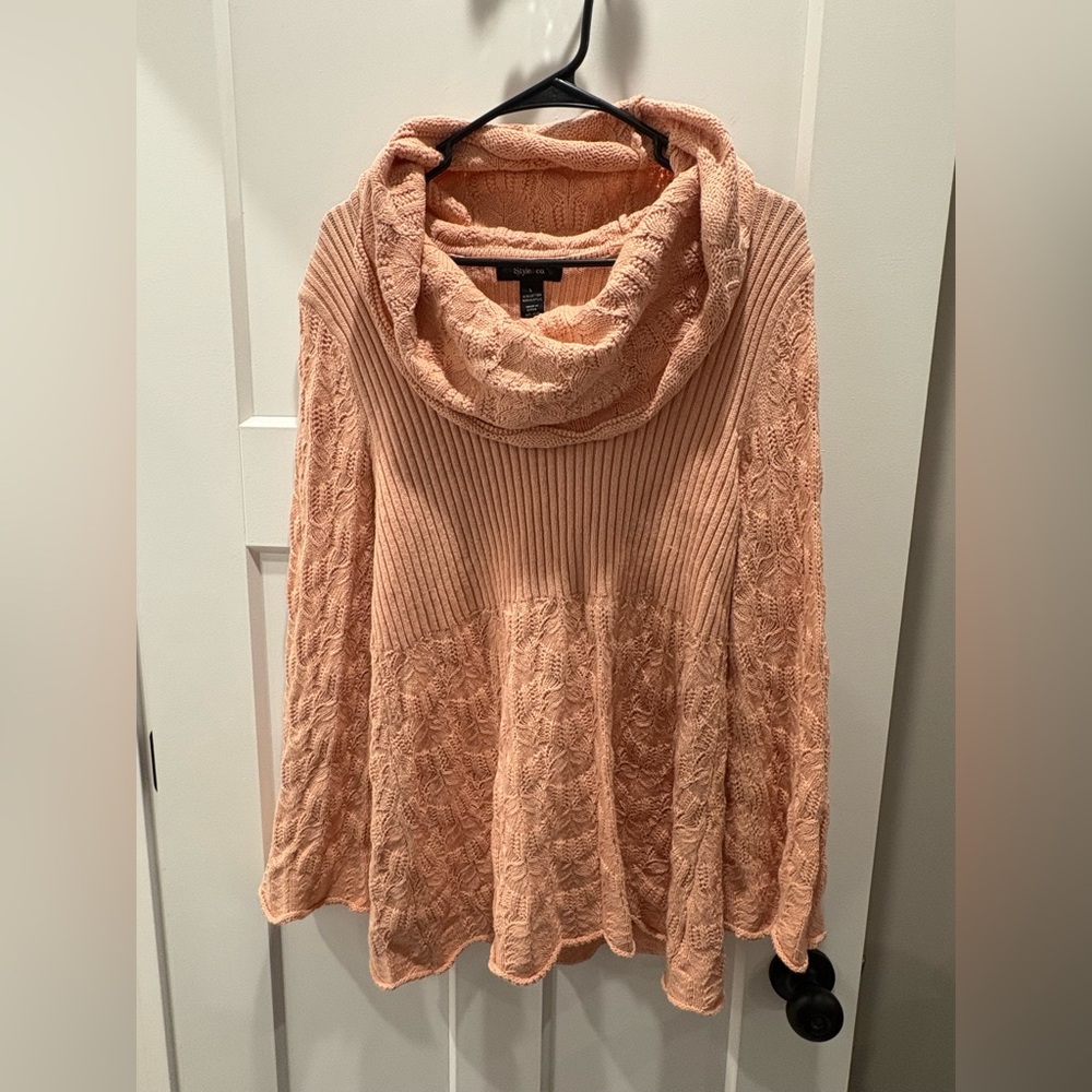 Style & Co. Peach Cowl Neck Sweater